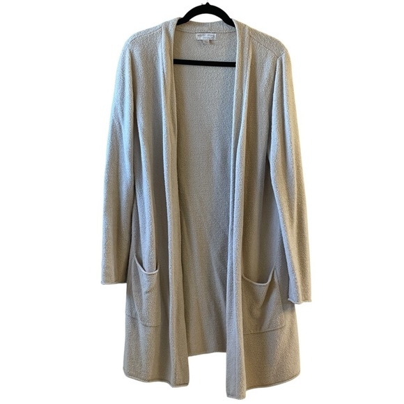 Barefoot Dreams CozyChic Beige Cardigan Long Duster Size Large - Picture 2 of 10